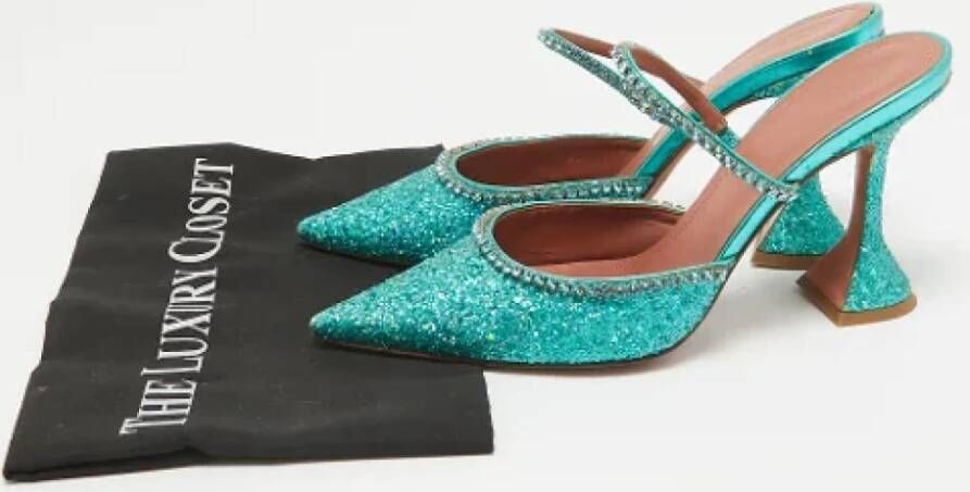 Amina Muaddi Pre-owned Fabric mules Green Dames