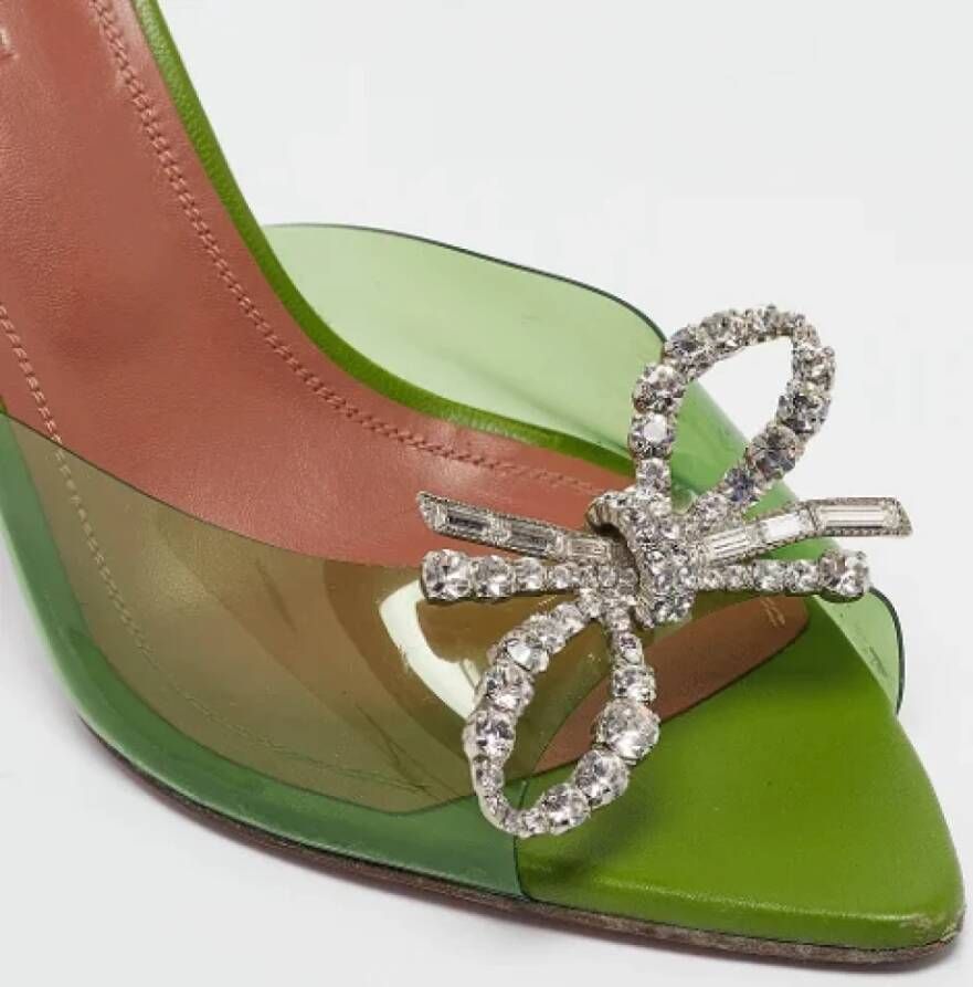 Amina Muaddi Pre-owned Fabric sandals Green Dames