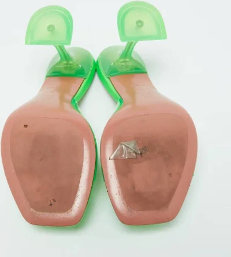 Amina Muaddi Pre-owned Fabric sandals Green Dames