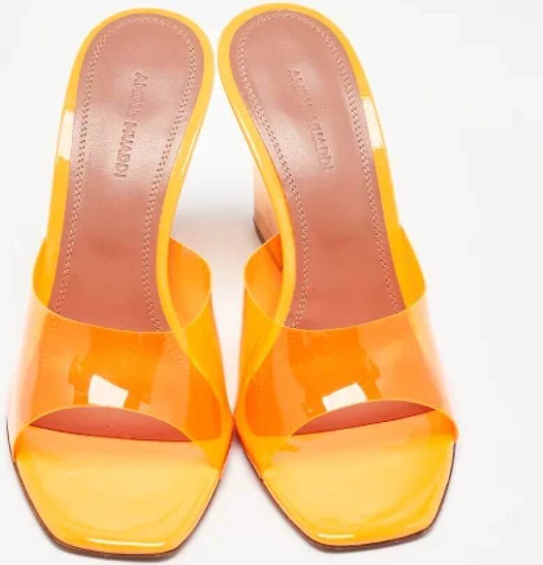 Amina Muaddi Pre-owned Fabric sandals Orange Dames