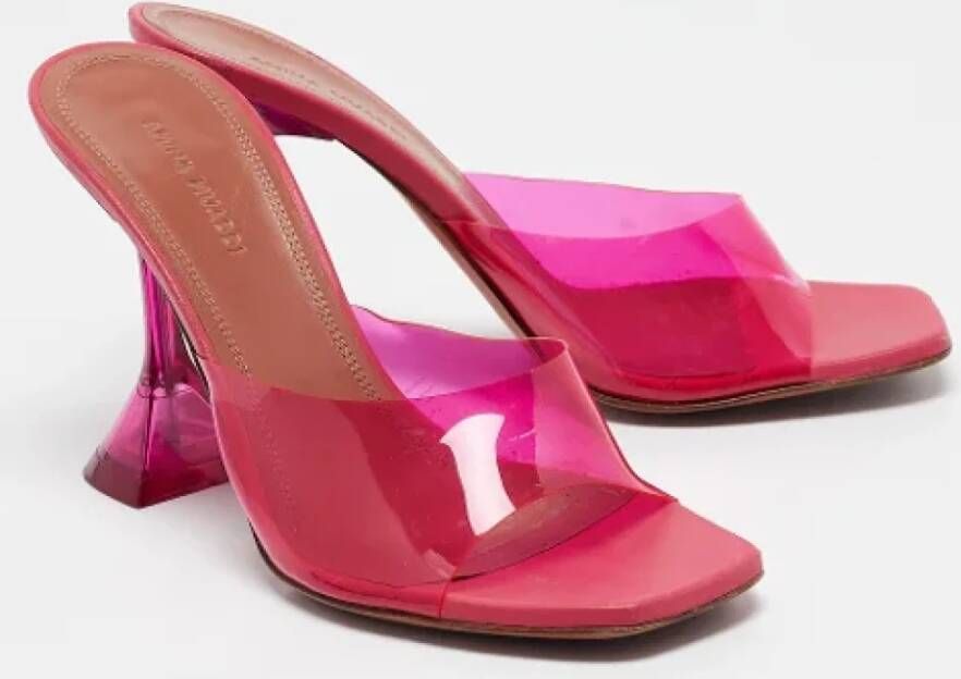 Amina Muaddi Pre-owned Fabric sandals Pink Dames