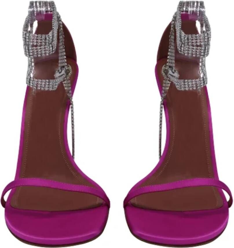 Amina Muaddi Pre-owned Fabric sandals Pink Dames