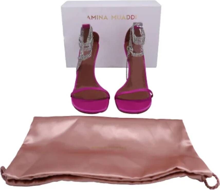 Amina Muaddi Pre-owned Fabric sandals Pink Dames