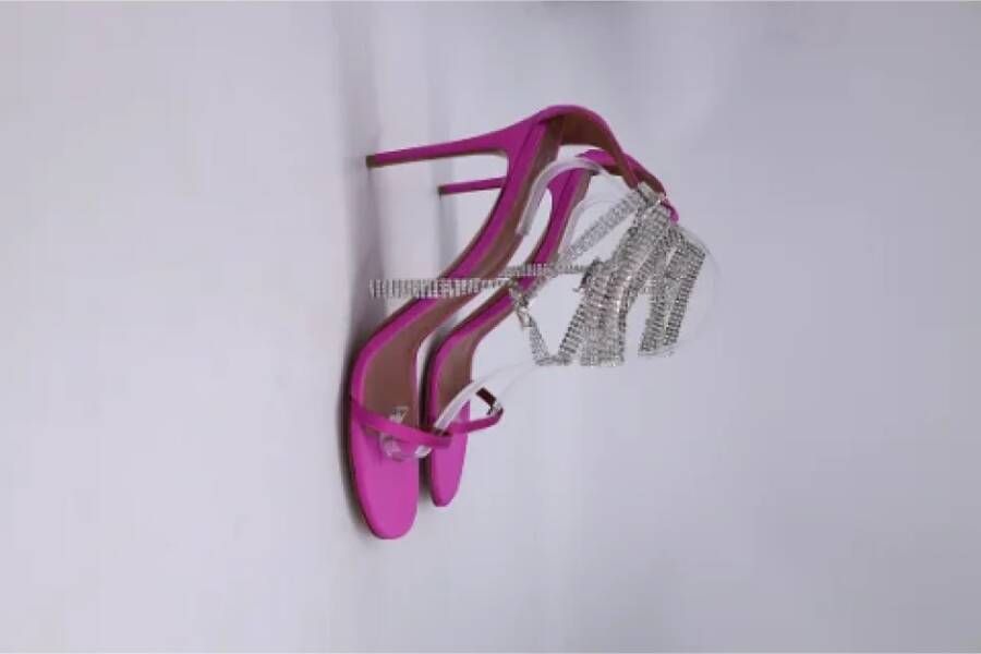 Amina Muaddi Pre-owned Fabric sandals Pink Dames