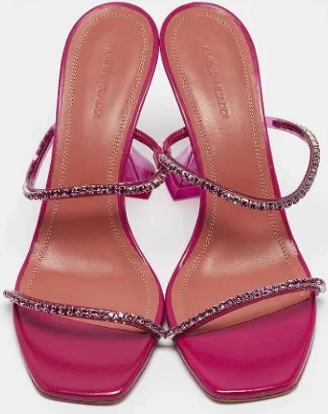 Amina Muaddi Pre-owned Fabric sandals Purple Dames