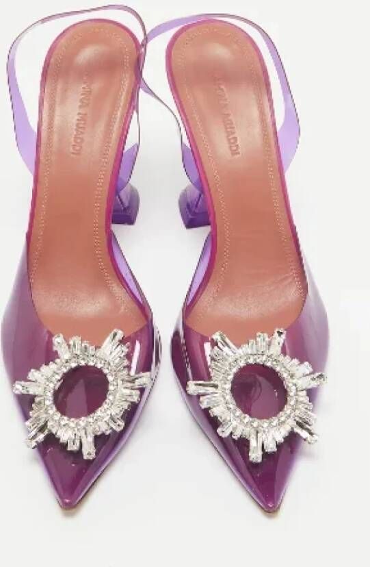 Amina Muaddi Pre-owned Fabric sandals Purple Dames