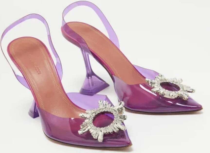 Amina Muaddi Pre-owned Fabric sandals Purple Dames