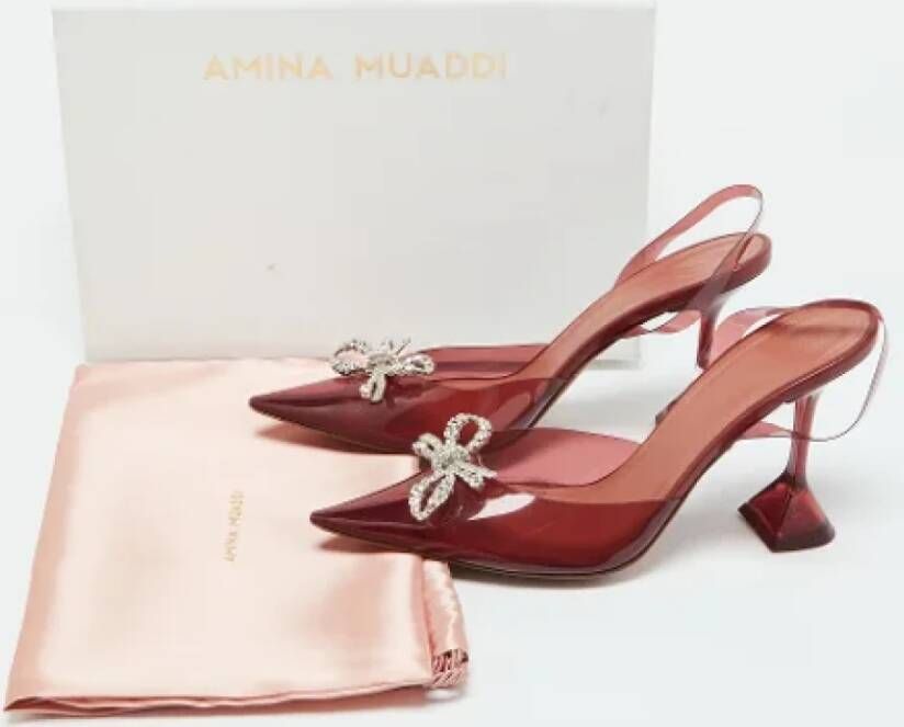 Amina Muaddi Pre-owned Fabric sandals Red Dames