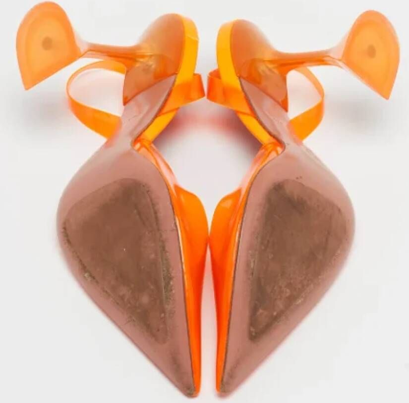 Amina Muaddi Pre-owned Leather heels Orange Dames