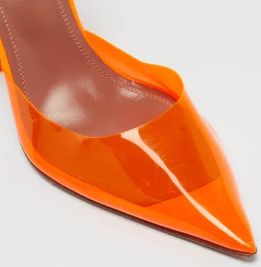 Amina Muaddi Pre-owned Leather heels Orange Dames