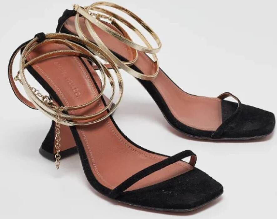 Amina Muaddi Pre-owned Leather sandals Black Dames