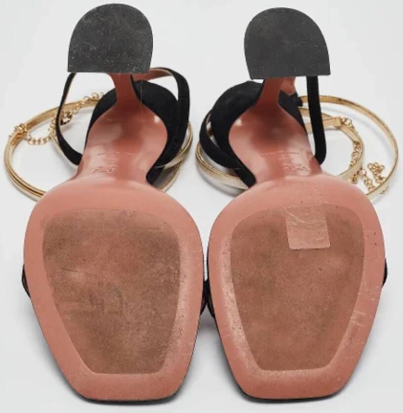 Amina Muaddi Pre-owned Leather sandals Black Dames