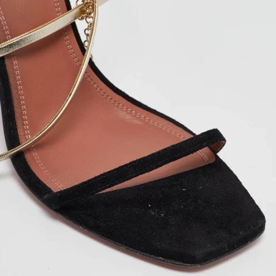 Amina Muaddi Pre-owned Leather sandals Black Dames