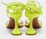 Amina Muaddi Pre-owned Leather sandals Green Dames - Thumbnail 3