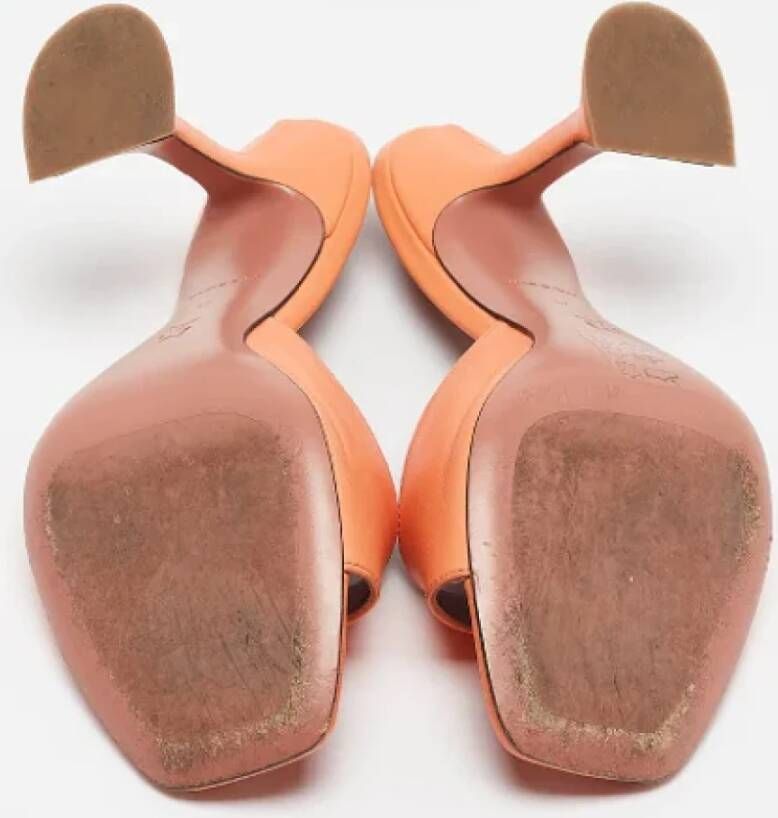 Amina Muaddi Pre-owned Leather sandals Orange Dames