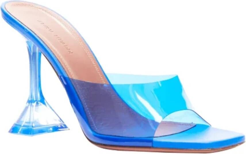 Amina Muaddi Pre-owned Plastic heels Blue Dames