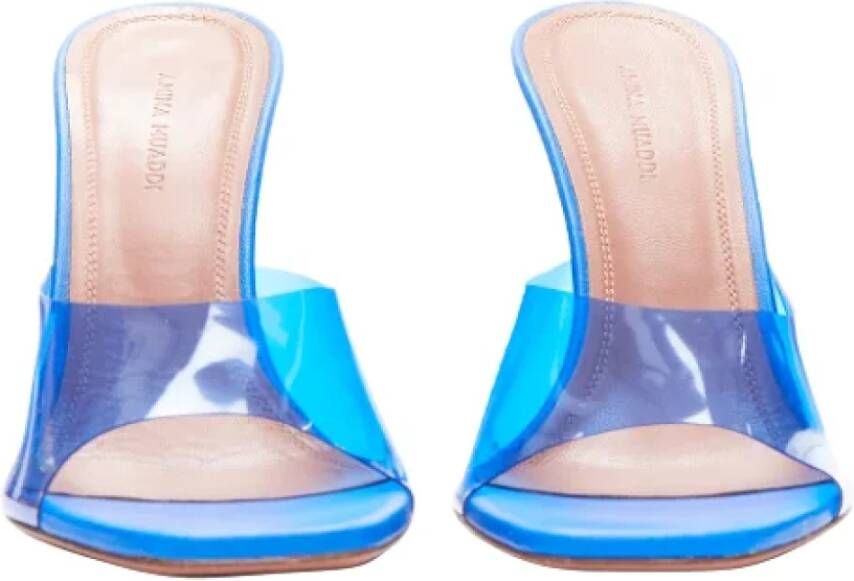 Amina Muaddi Pre-owned Plastic heels Blue Dames