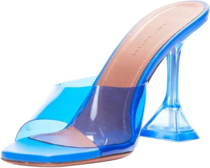 Amina Muaddi Pre-owned Plastic heels Blue Dames