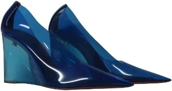 Amina Muaddi Pre-owned Plastic heels Blue Dames