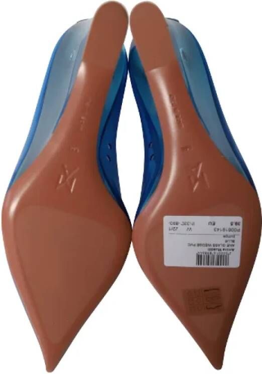 Amina Muaddi Pre-owned Plastic heels Blue Dames