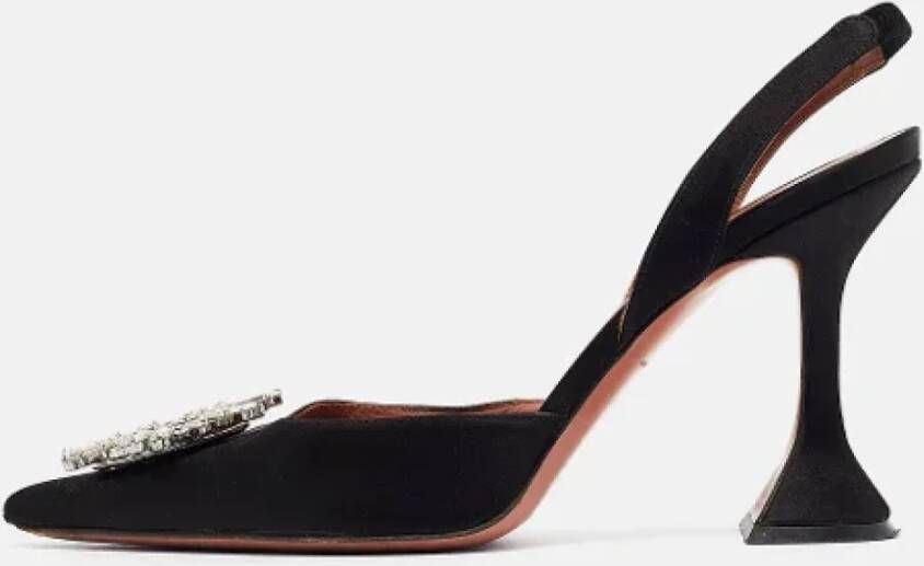 Amina Muaddi Pre-owned Satin heels Black Dames