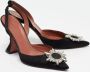 Amina Muaddi Pre-owned Satin heels Black Dames - Thumbnail 4