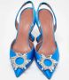 Amina Muaddi Pre-owned Satin heels Blue Dames - Thumbnail 3