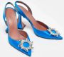 Amina Muaddi Pre-owned Satin heels Blue Dames - Thumbnail 4