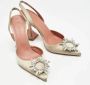 Amina Muaddi Pre-owned Satin heels Gray Dames - Thumbnail 3