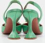 Amina Muaddi Pre-owned Satin heels Green Dames - Thumbnail 5