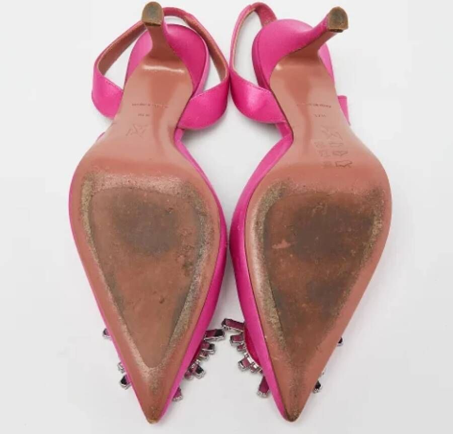 Amina Muaddi Pre-owned Satin heels Pink Dames