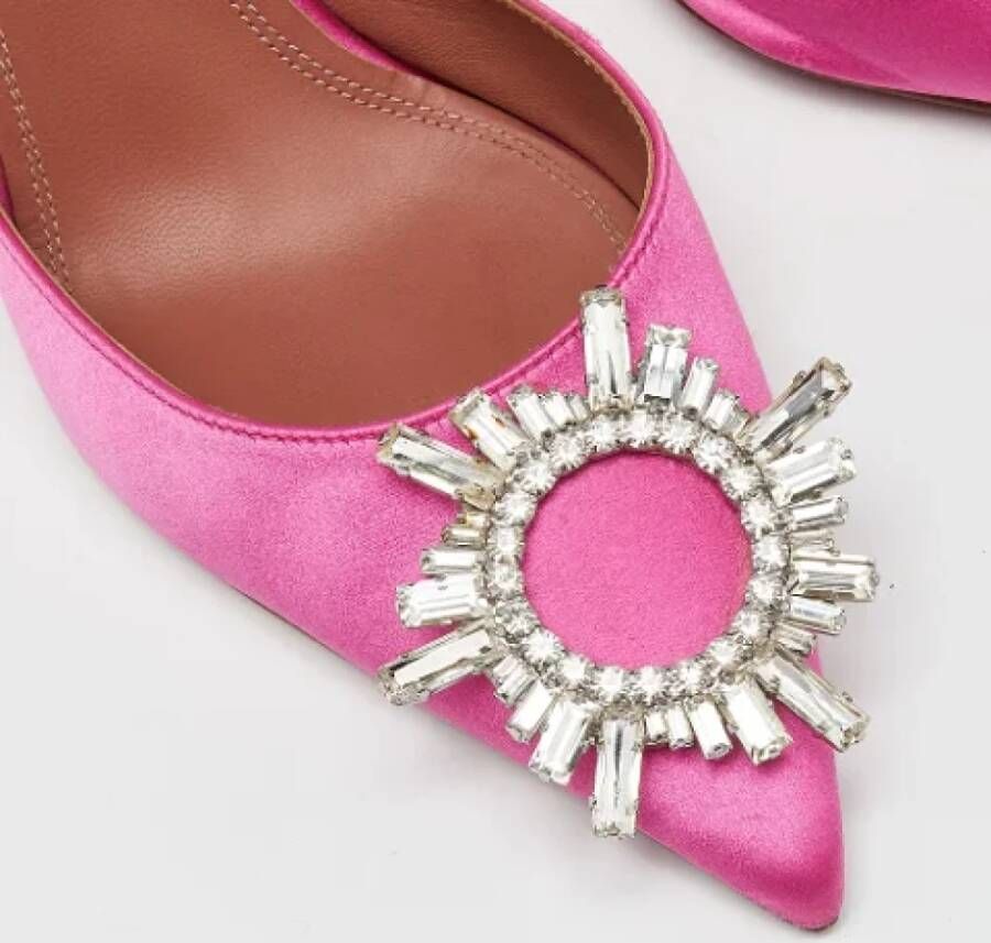 Amina Muaddi Pre-owned Satin heels Pink Dames