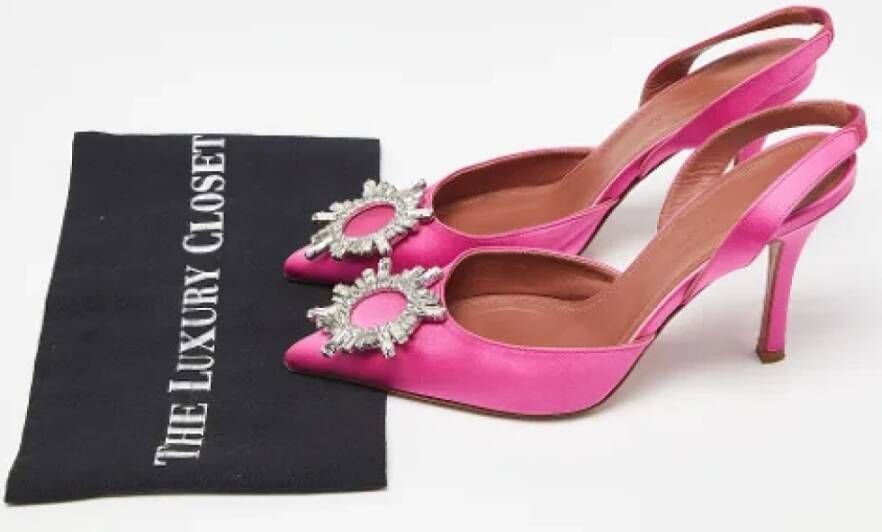 Amina Muaddi Pre-owned Satin heels Pink Dames