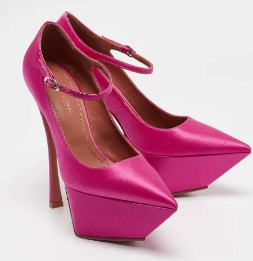 Amina Muaddi Pre-owned Satin heels Pink Dames