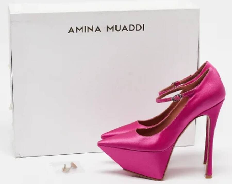 Amina Muaddi Pre-owned Satin heels Pink Dames