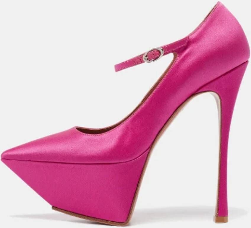 Amina Muaddi Pre-owned Satin heels Pink Dames