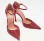 Amina Muaddi Pre-owned Satin heels Red Dames - Thumbnail 4