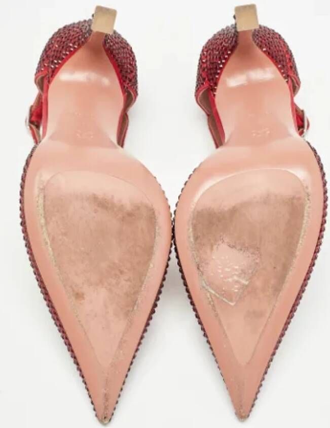 Amina Muaddi Pre-owned Satin heels Red Dames