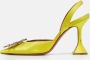 Amina Muaddi Pre-owned Satin heels Yellow Dames - Thumbnail 2