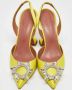 Amina Muaddi Pre-owned Satin heels Yellow Dames - Thumbnail 3