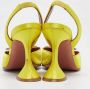 Amina Muaddi Pre-owned Satin heels Yellow Dames - Thumbnail 5