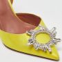 Amina Muaddi Pre-owned Satin heels Yellow Dames - Thumbnail 7