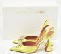 Amina Muaddi Pre-owned Satin heels Yellow Dames - Thumbnail 9