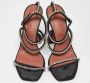 Amina Muaddi Pre-owned Satin sandals Black Dames - Thumbnail 3