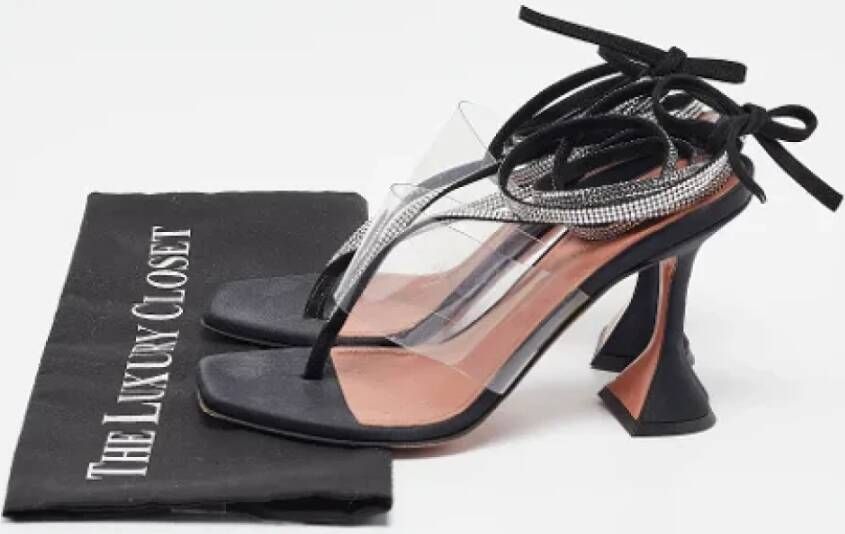 Amina Muaddi Pre-owned Satin sandals Black Dames