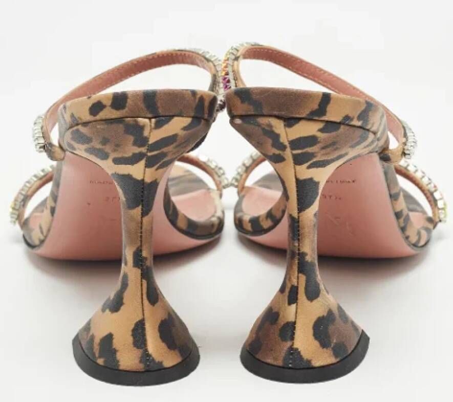 Amina Muaddi Pre-owned Satin sandals Brown Dames