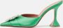 Amina Muaddi Pre-owned Satin sandals Green Dames - Thumbnail 2