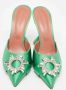 Amina Muaddi Pre-owned Satin sandals Green Dames - Thumbnail 3