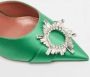 Amina Muaddi Pre-owned Satin sandals Green Dames - Thumbnail 8