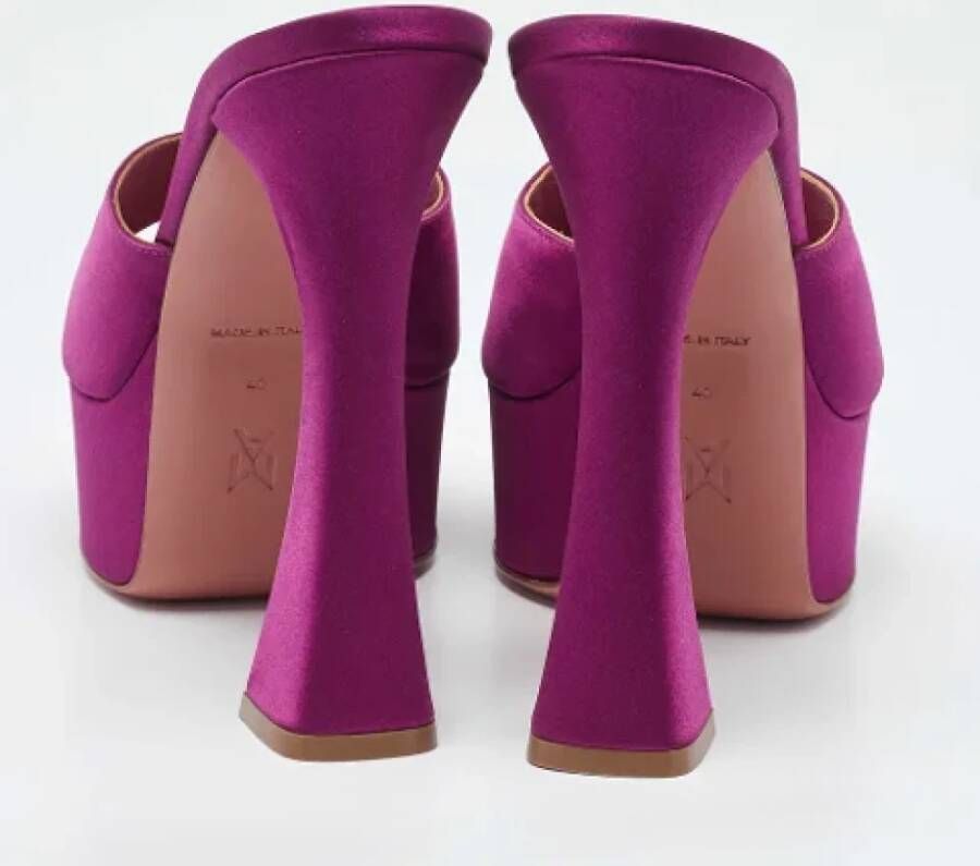 Amina Muaddi Pre-owned Satin sandals Pink Dames